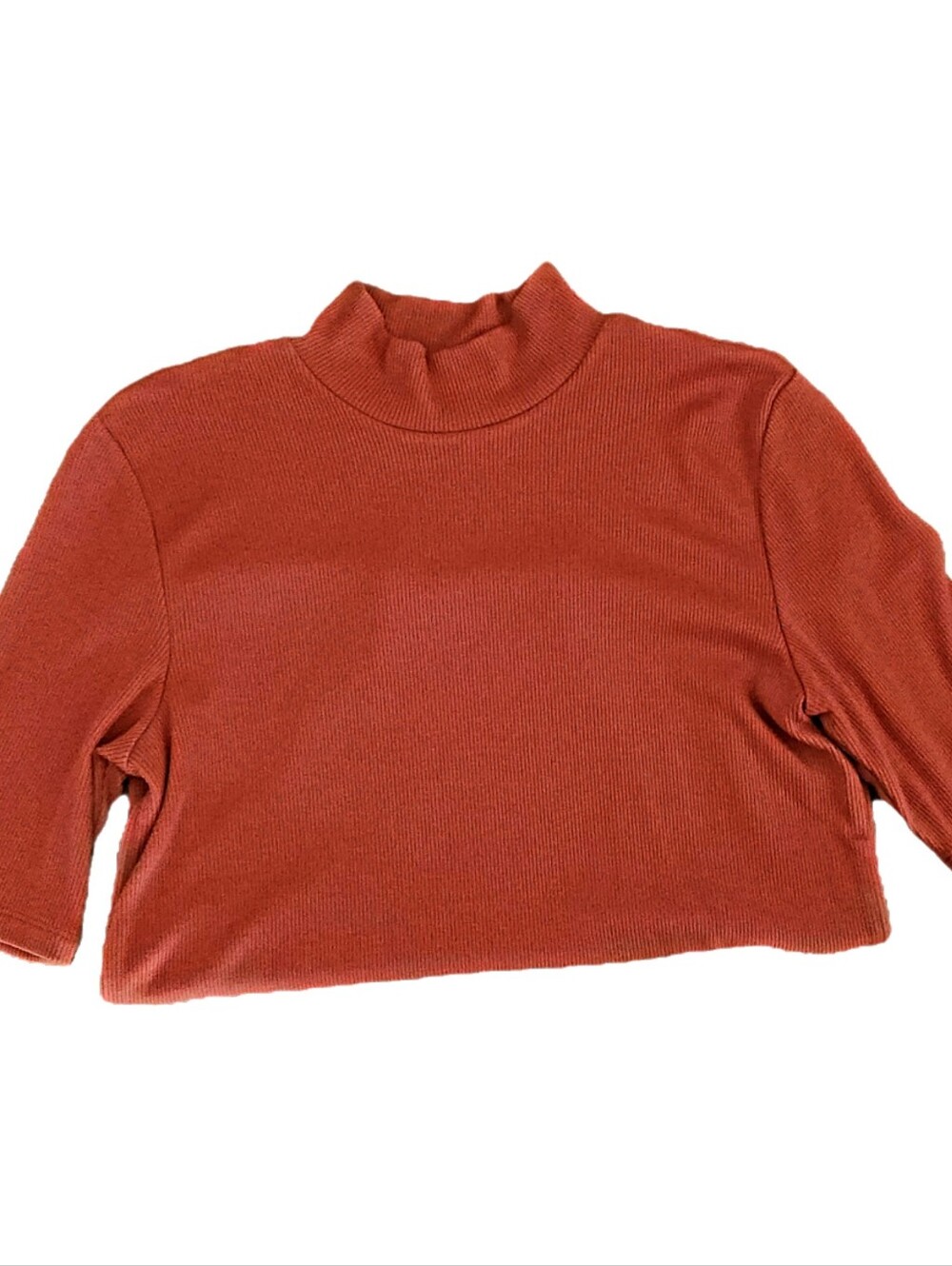Marine Layer Lexi Rib Knit Mock Neck in Tandoori Spice
